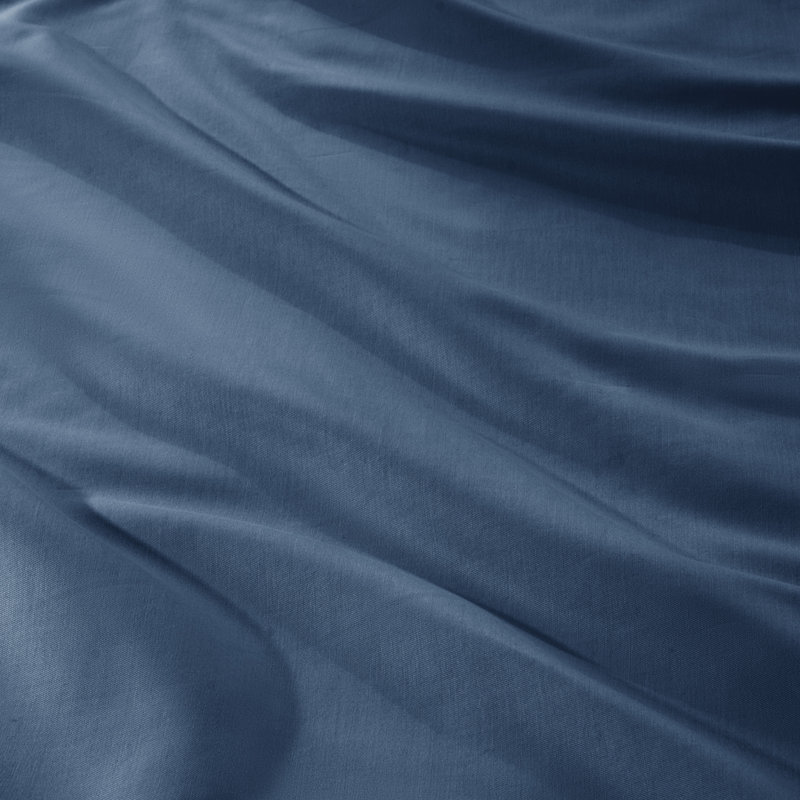 400 Thread Count Organic Cotton Sateen Duvet Cover Set, Bering Sea, King Duvet Cover + 2 King Shams