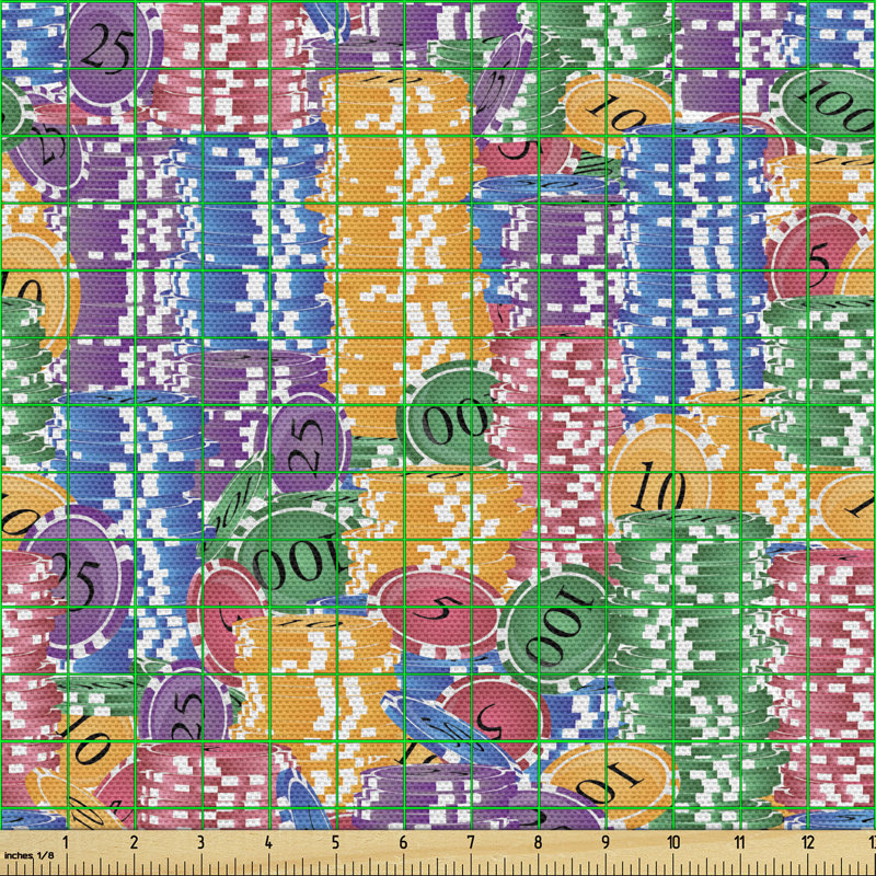 Chidima Stacks of Coloured Casino Chips Betting Luck Multi-Purpose Fabric