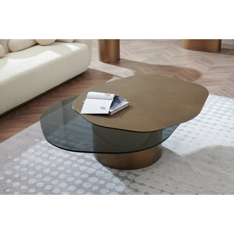 Table basse Cerryn, Doré, H 15,7 po x L 58 po x l 39 po