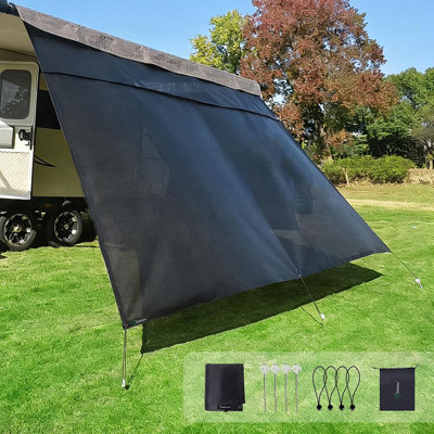 Pare-soleil RV avec fermeture à glissière - Pare-soleil robuste et écran d'intimité pour camping-car, camping-car et remorque de voyage