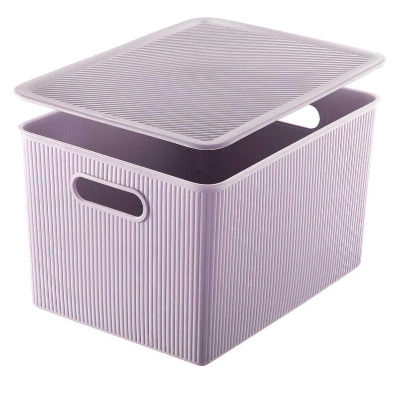 Panier en plastique nervuré, 3, Lilas