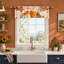 Cantonnière d'automne citrouille et feuille d'érable, 54 par 18 po, 1 panneau, courte fenêtre avec passe-tringle pour décor de cuisine d'automne