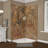 FlexStone Splendor 40"W x 40"D x 80"H Corner Shower Surround in Crema Bordeaux-68449686
