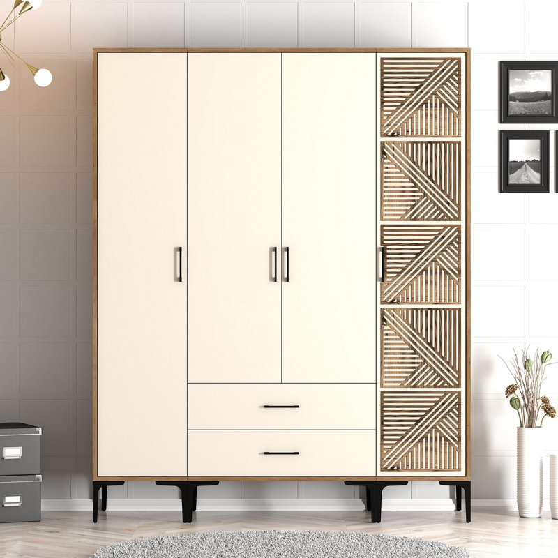 Armoire Ayreanna, Noyer, crème