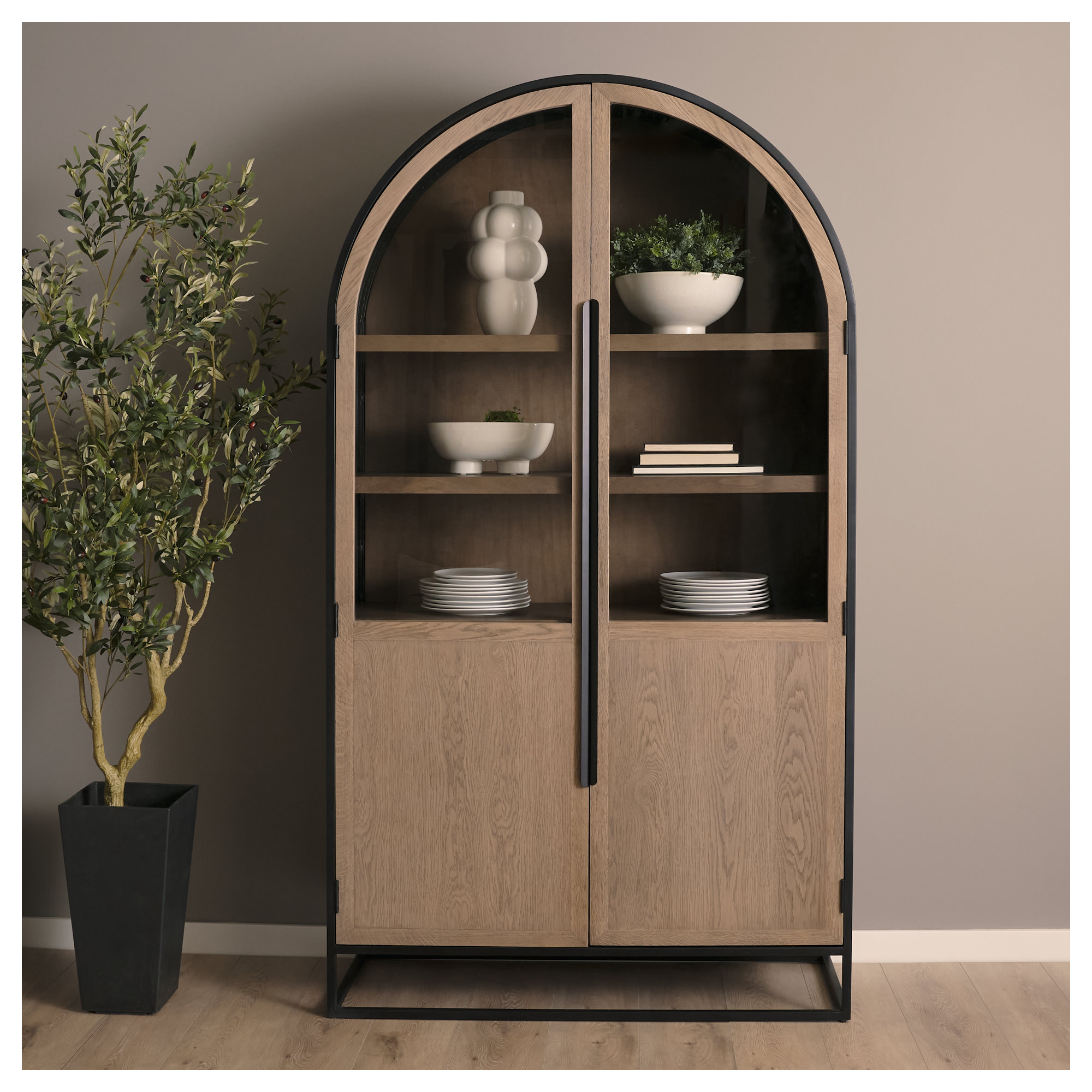 Clementine 85.5" Dining Cabinet, Light Brown