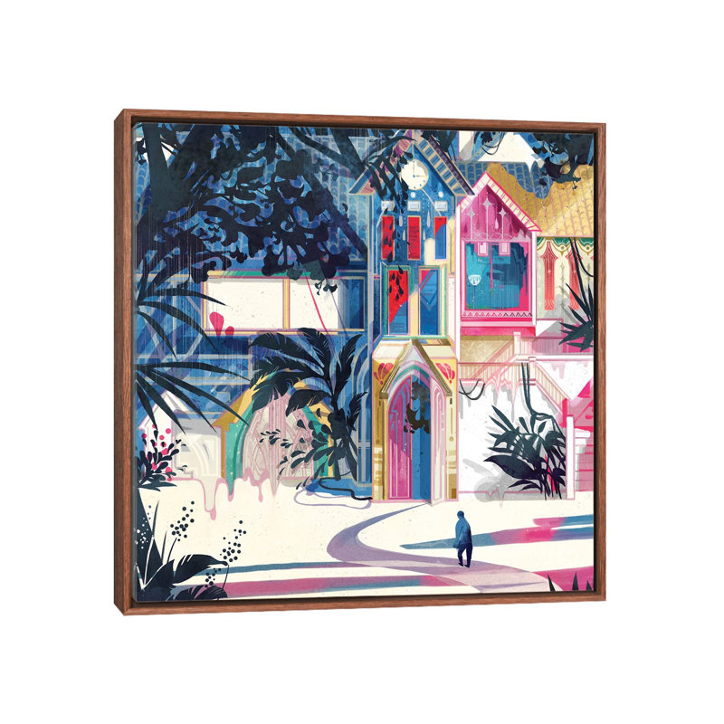 Rainforest by Sija Hong - Painting on Canvas, 45.72 cm H x 45.72 cm W, Classic Brown Wood Framed