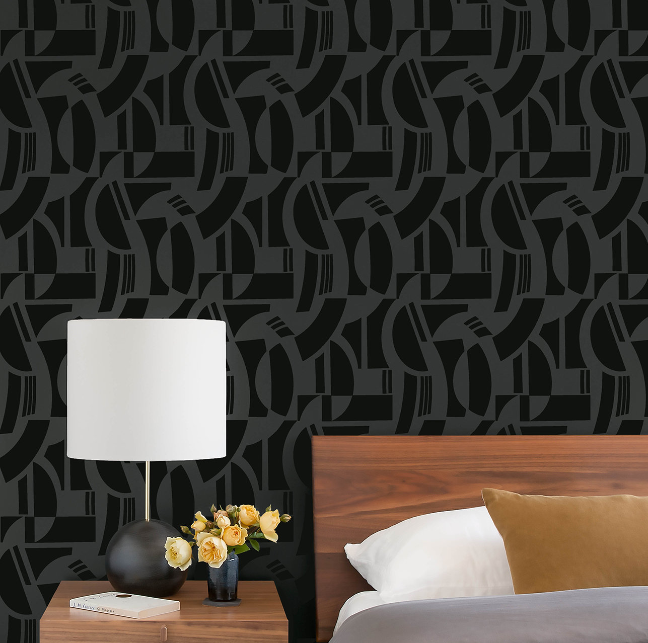 Carter Wallpaper Double Roll, Black
