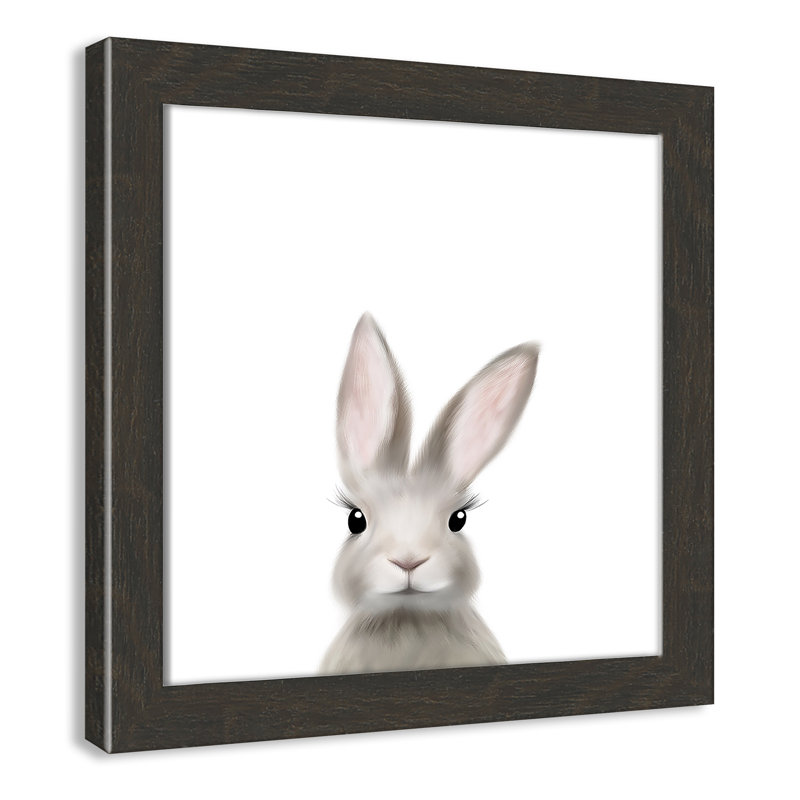 Art encadré en lapins forestières, Encadré de boîte noir, H 23,5 po x l 23,5 po x P 1,19 po