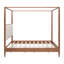 Structure de lit à baldaquin en bois massif de style Mid-Century avec tête de lit tapissier Boucle, lit plateforme à 4 colonnes avec pieds fuselés, aucun sommier requis, assemblage facile-793916953-793916964