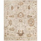 Farhan Hand Knotted Wool Oriental Area Rug in Cream