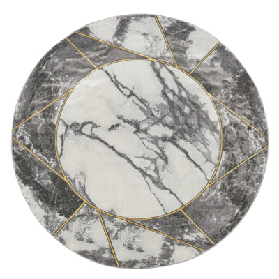 Round Bungaroo No Pattern And No Uniform Color Area Rug