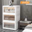 3 bacs de rangement avec 3 couvercles, 78 organisateurs de placard et rangement, 3 bacs de rangement empilables avec roues, bacs de rangement pliables à double porte pour la maison et le bureau