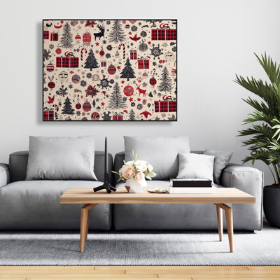 Christmas Gift Pattern - Framed Canvas Home Decor