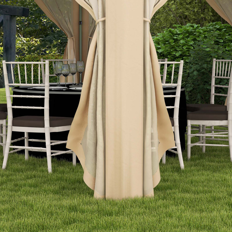 Outsunny Pop Up Gazebo, Hexagonal Canopy Shelter with 6 Zippered Mesh Netting, Event Tent with Strong Steel Frame for Patio, Backyard, Garden, Wedding, Party