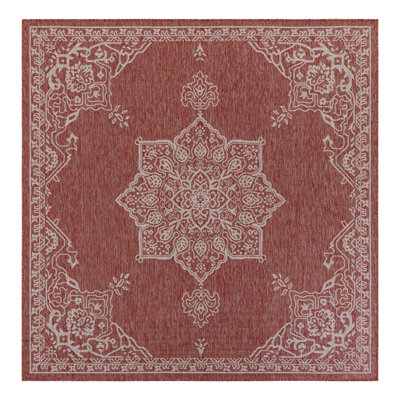 Cowger Oriental Red/White Indoor/Outdoor Area Rug