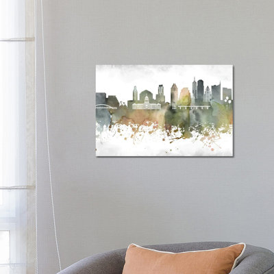 Austin Skyline by WallDecorAddict - Wrapped Canvas Print
