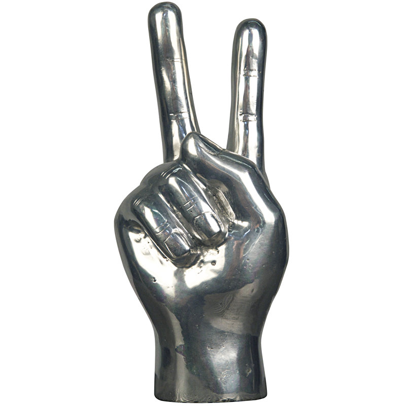 Lusk Peace Sign Sculpture, Silver
