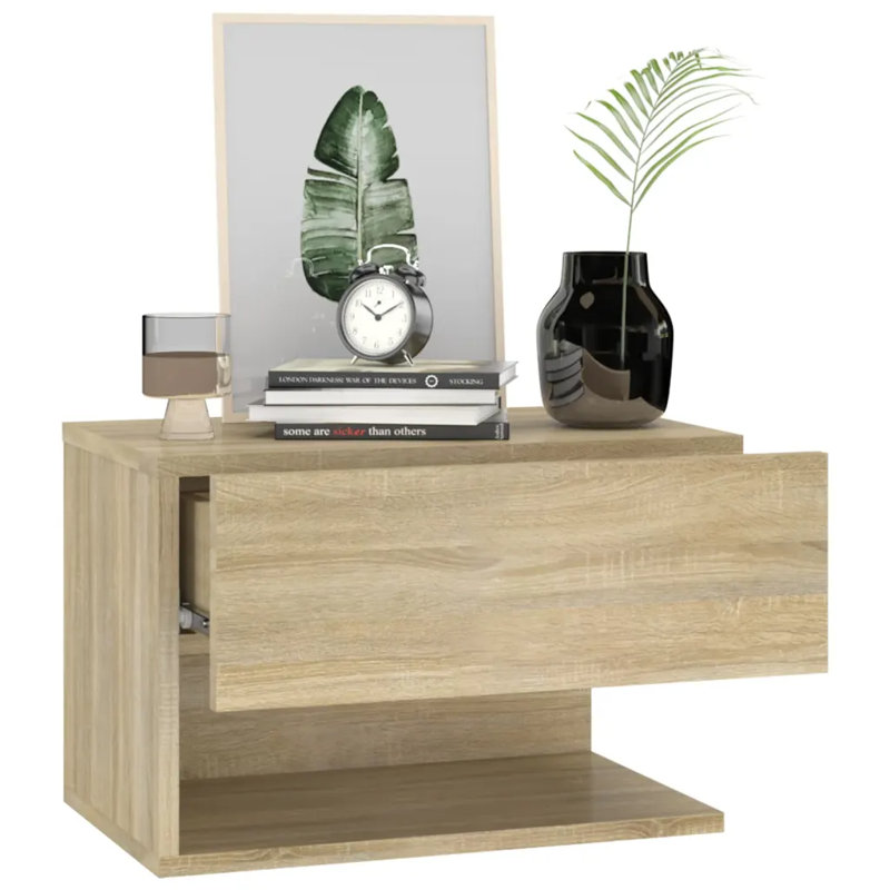 Jaiana  Wall-mounted Bedside Cabinet, Sonoma Oak