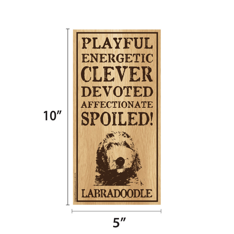 Panneau vertical en bois gâté Labradoodle
