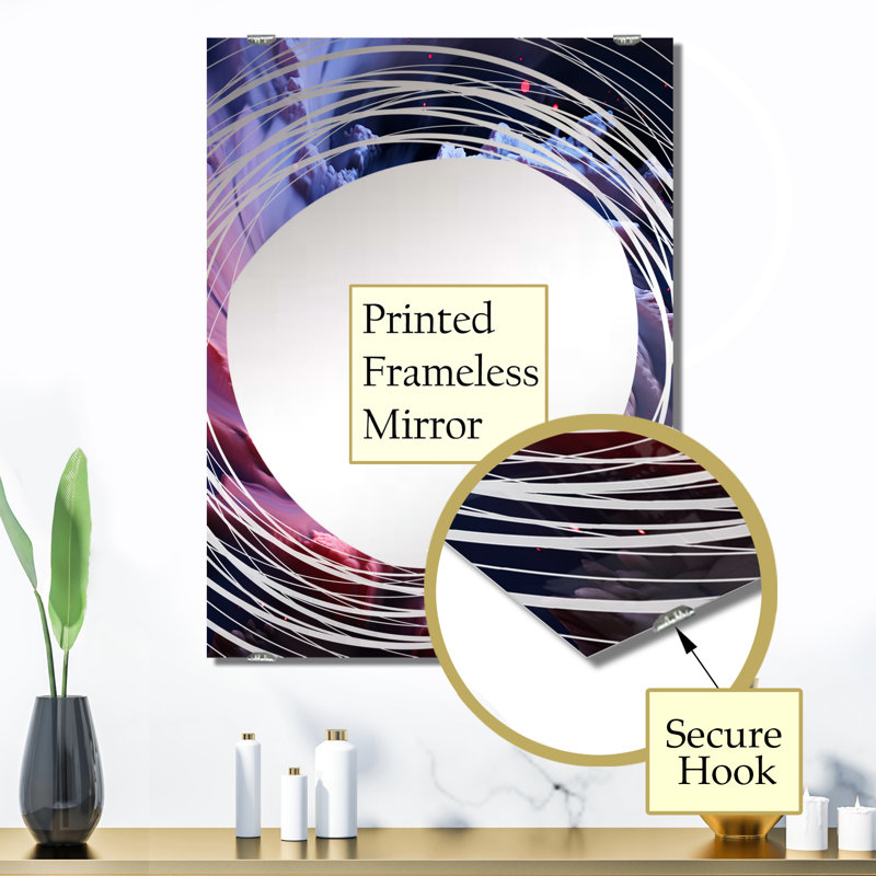 Miroir mural Pancho - Abstract Spirals MIR137999, 32 po x 24 po