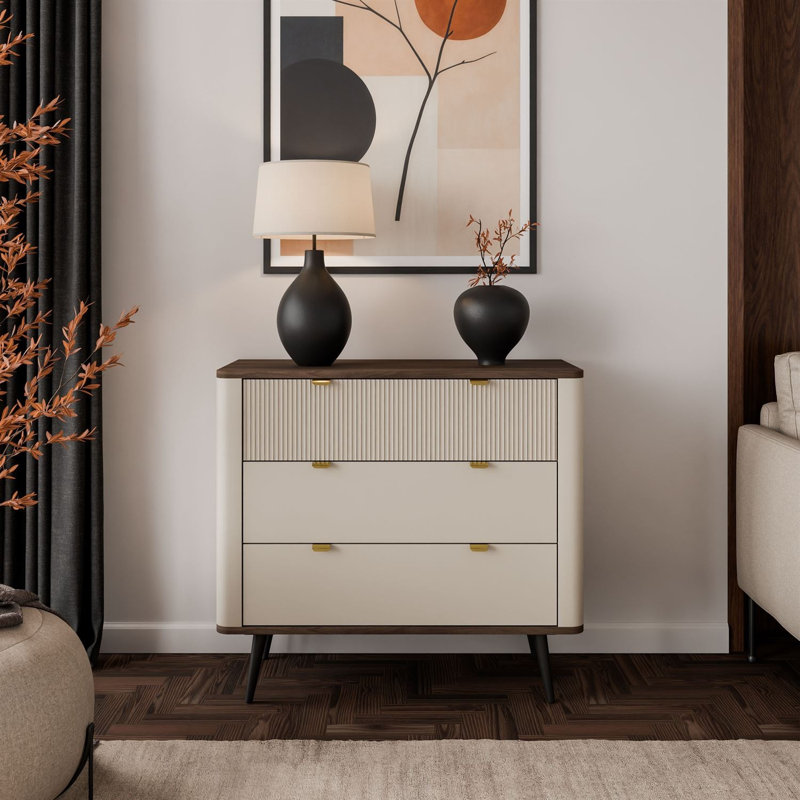 90cm Sideboard, cashmere / walnut