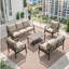 Ensemble complet de patio toutes saisons 7 places avec coussins moelleux