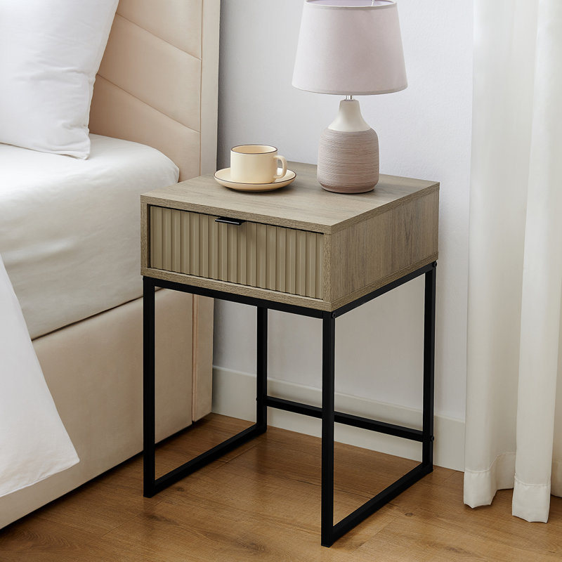 40cm W Metal Bedside Table