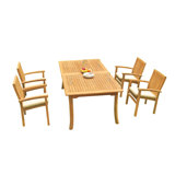 Wave Outdoor 11 - Piece Teak Dining Set