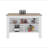 White and Natural Oak Open Storage Kitchen Island-409218736
