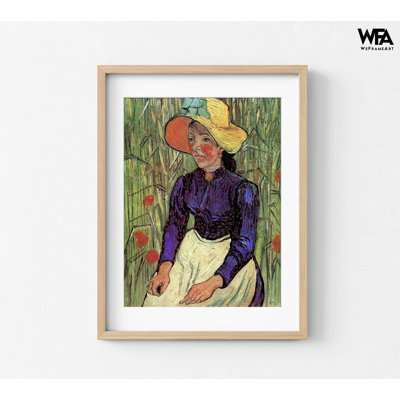Jeune paysanne, chapeau de paille par Vincent Van Gogh, impression de Portrait de Van Gogh, art mural, reproduction de peinture à l'huile, reproduction de Van Gogh