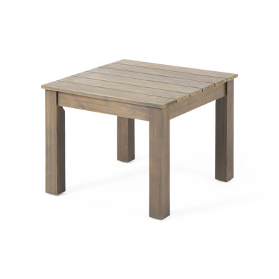 Grey Wood Table - Minimalist Side With Open Slat, 20.09in X 15in In , , 20.09"w 20.09"d 14.97"h