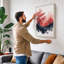Blossoms in Mist Japandi - Wrapped Canvas-345555147-345555184