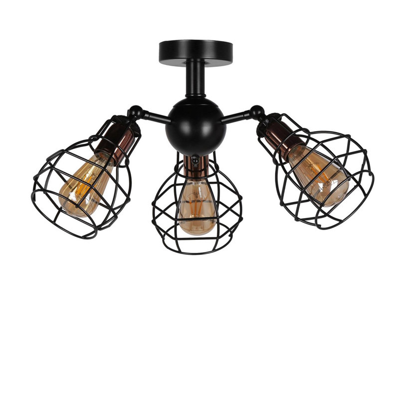 Plafonnier semi-encastré 3 lumières 19,69 po Krol