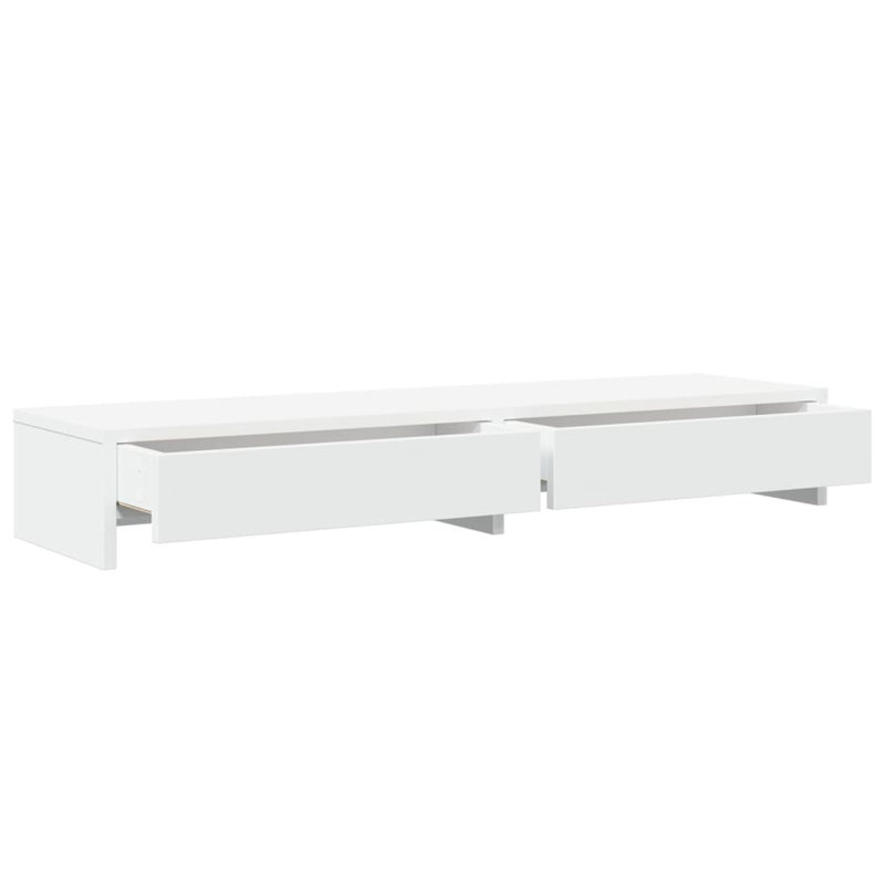 Barra Manufactured Wood Monitor Stand, White, 15cm H x 100cm W x 27cm D