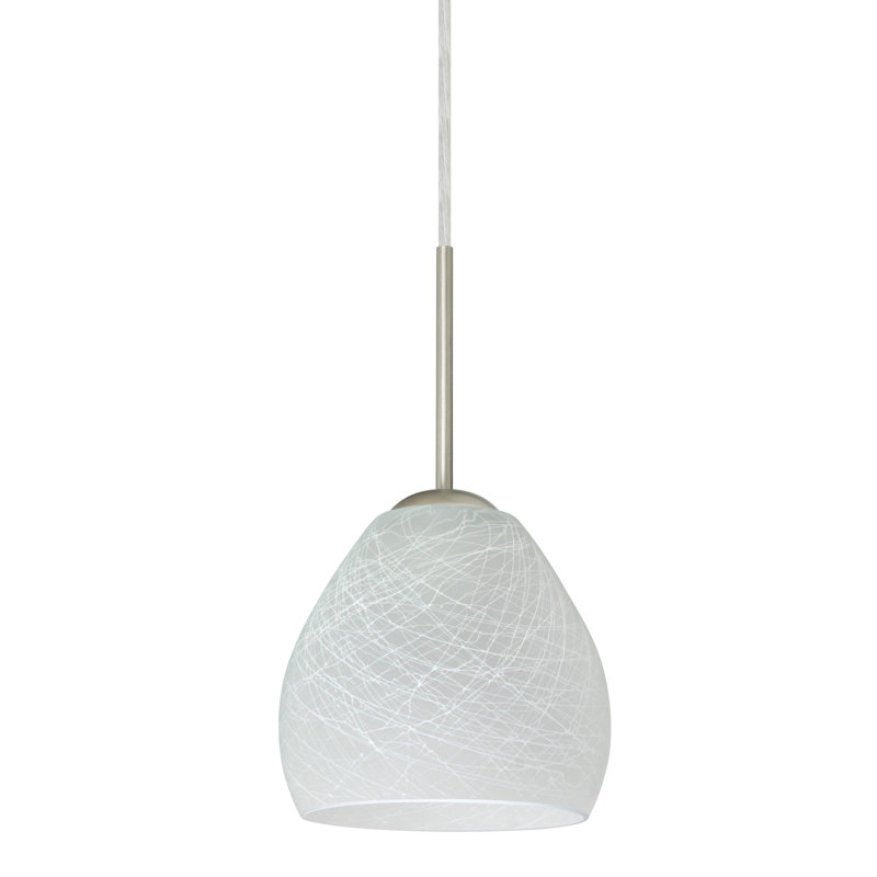 Eynesil 1 - Light Single Pendant, Opal Matte, Satin Nickel, LED