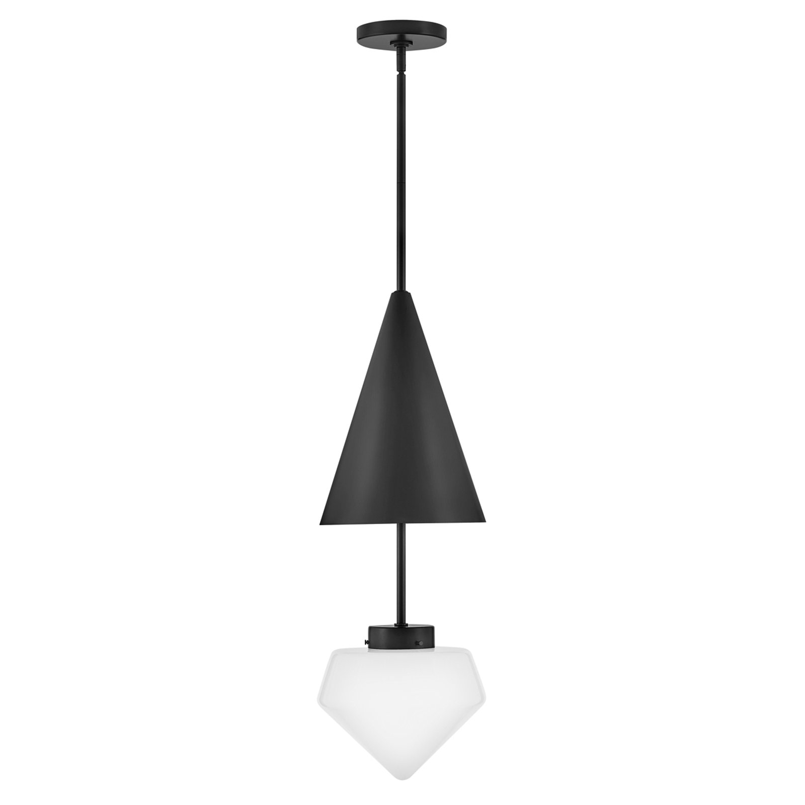 Gilroy Single Light Steel Dimmable Pendant, Black