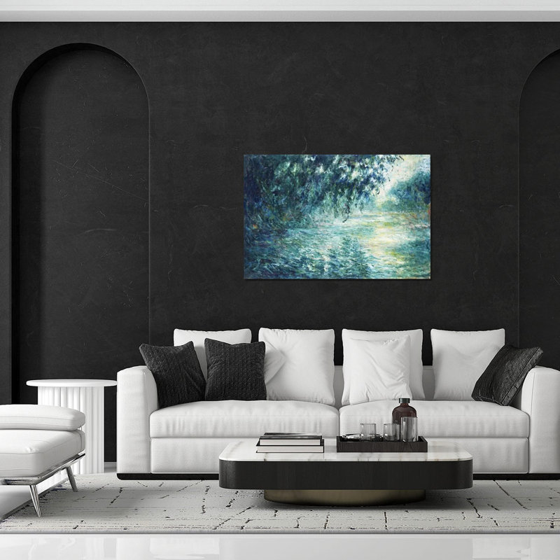 «Morning on the seine, pres de Giverny» par Claude Monet - impression sans cadre, H 24 po x l 32 po x P 0,25 po