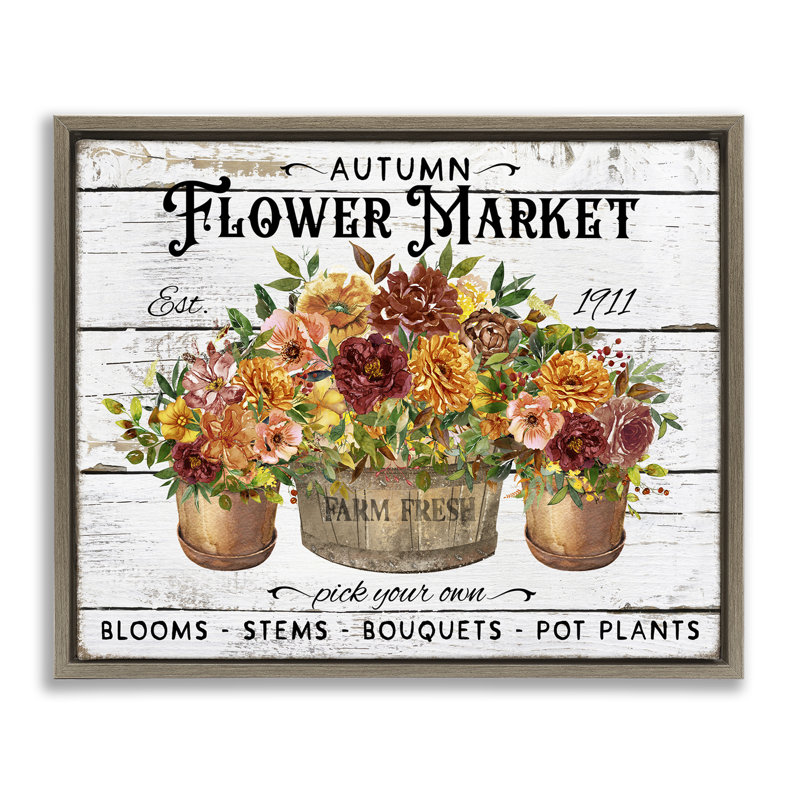  "Autumn Flower Market", art mural encadré sur toile flottante par Creatif Belle, H 25 po x l 31 po