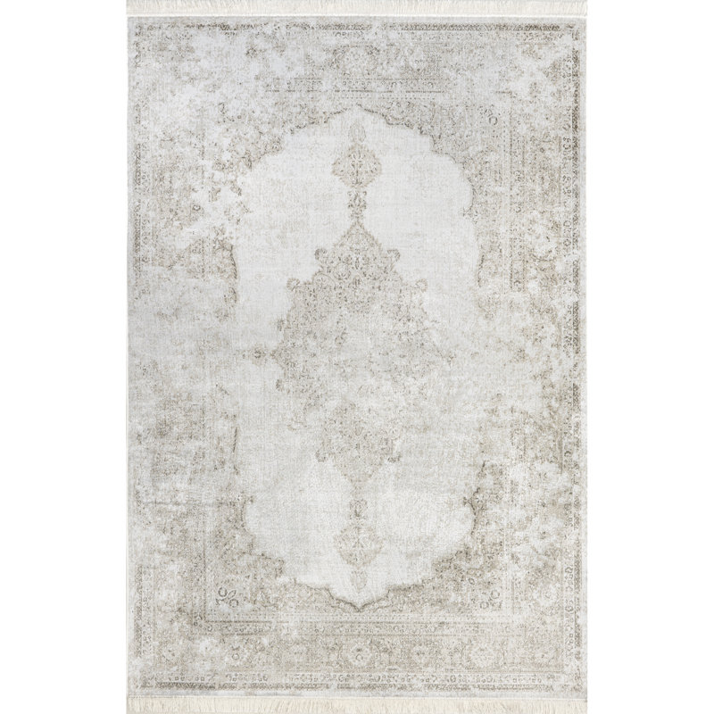 Auxence Choir Medallion Area Rug for Living Room Bedroom Dining Room Kitchen, Ivory/Beige, Rectangle 8'9" x 12'4"