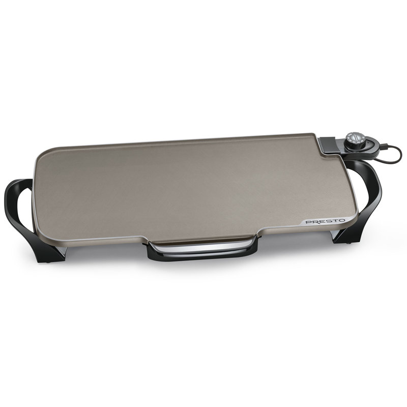 22-Inch Black Ceramic Electric Griddle with Removable Handles