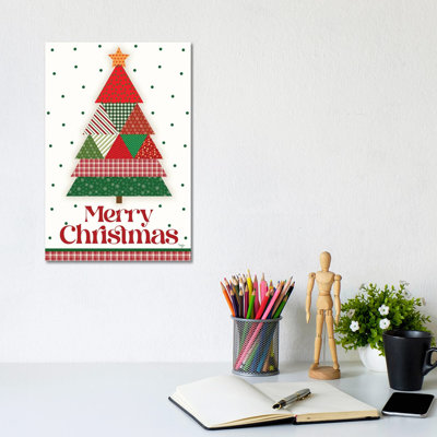 Quilt Christmas Tree - Wall Art Print - Wrapped Canvas