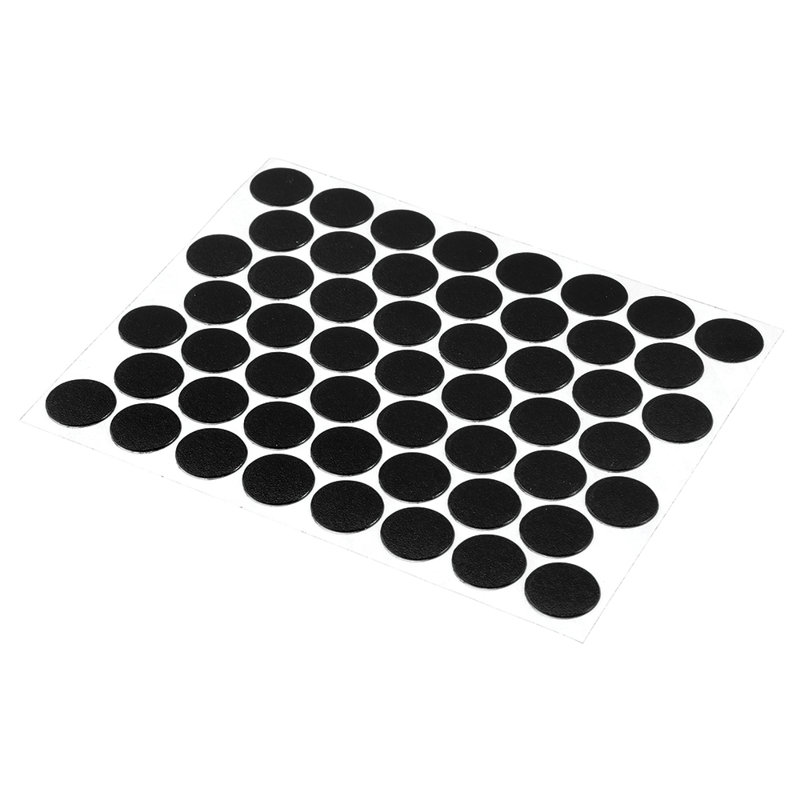 Prime-Line Black Screw Hole Covers, Self-Adhesive, Textured, Plastic (53 Per Sheet)