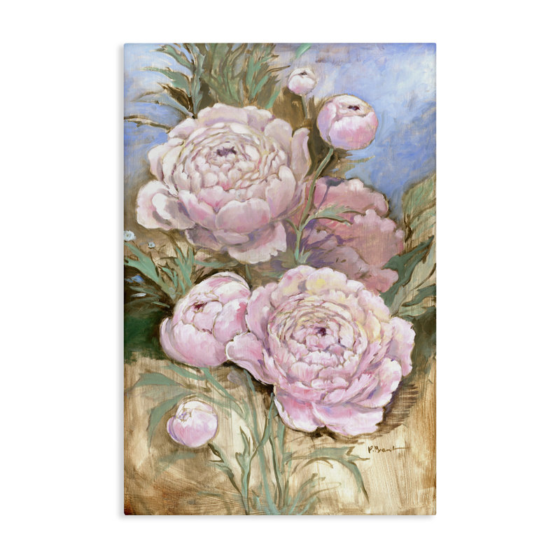 Impressions de pivoines, toile par Paul Brent, H 24 po x l 16 po