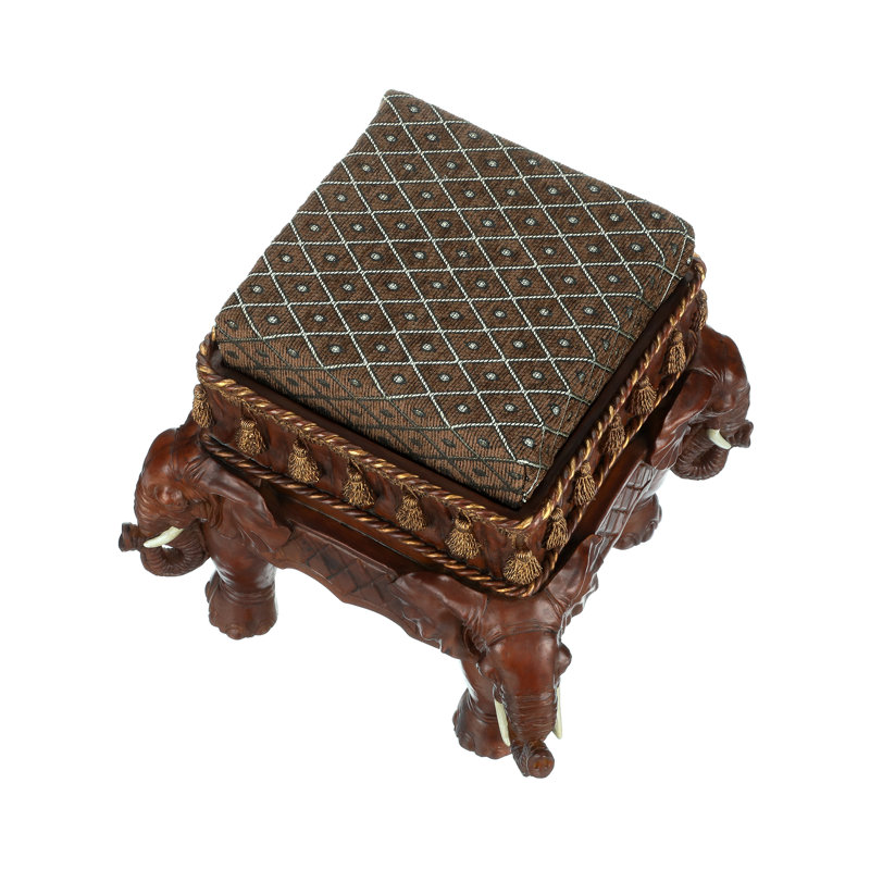 Maharajah Elephants Upholstered Footstool