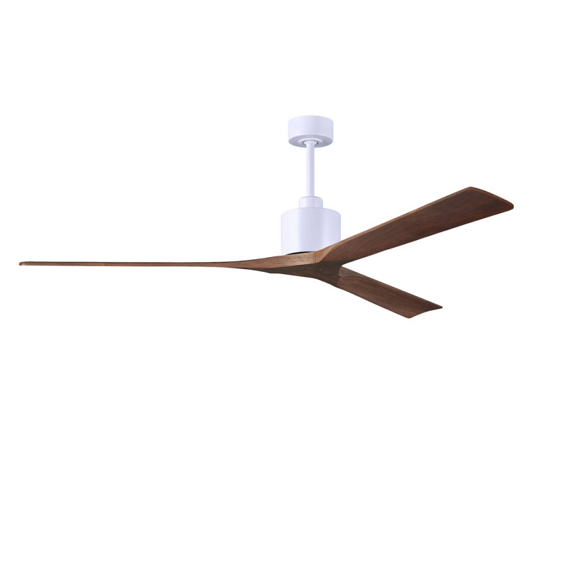 Nan XL 3 - Ventilateur de plafond, Blanc mat, Ton noyer
