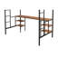 Lit mezzanine simple avec tablettes de table / métal robuste robuste / tablettes de table intégrées / réduction du bruit / garde-corps de sécurité / 2 échelles latérales / certification PCC / aucun sommier tapissier requis