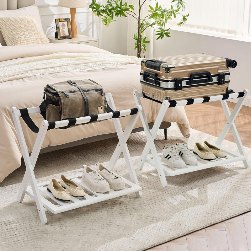 Porte-bagages entièrement assemblé, paquet de 2, Blanc
