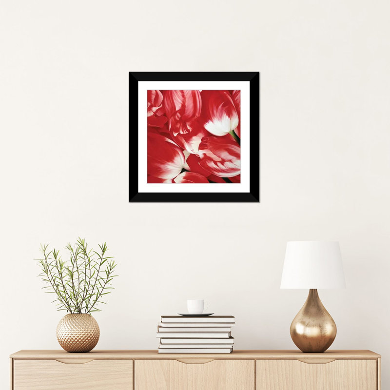 « la plus belle tulipe iii », reproduction d’impression sur toile, H 24 po x l 24 po x P 1 po, Papier d'art encadré noir