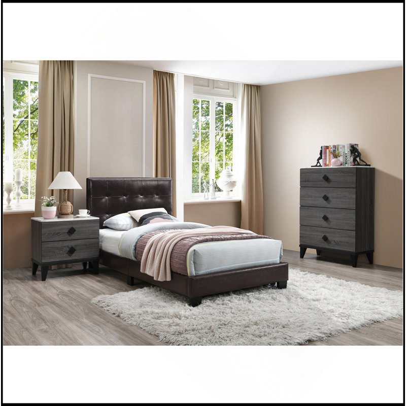Table de chevet tiroir, Gris