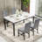 5-Piece Dininng Room Table Set with 4 Uphosltered Dining Chairs, Faux Marble Table Top and Robust Metal Frame Dining Table Set of 5, Space-Saving Design Dinette Set for Home Furniture Kitchen Restaurant-912154674-924555525